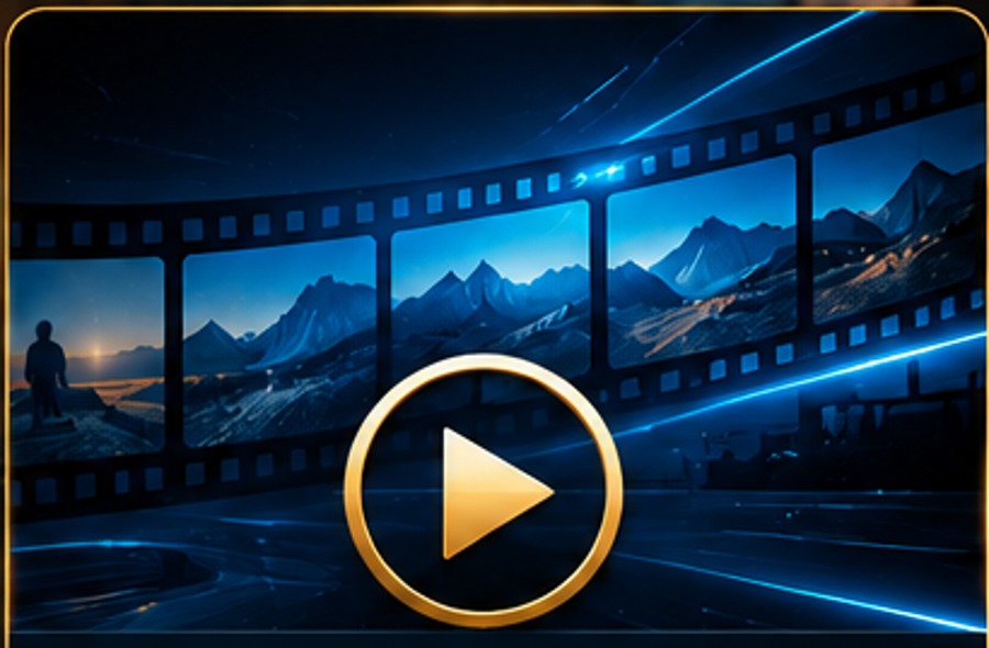 Studio wideo i symbol odtwarzania DK Player WEB